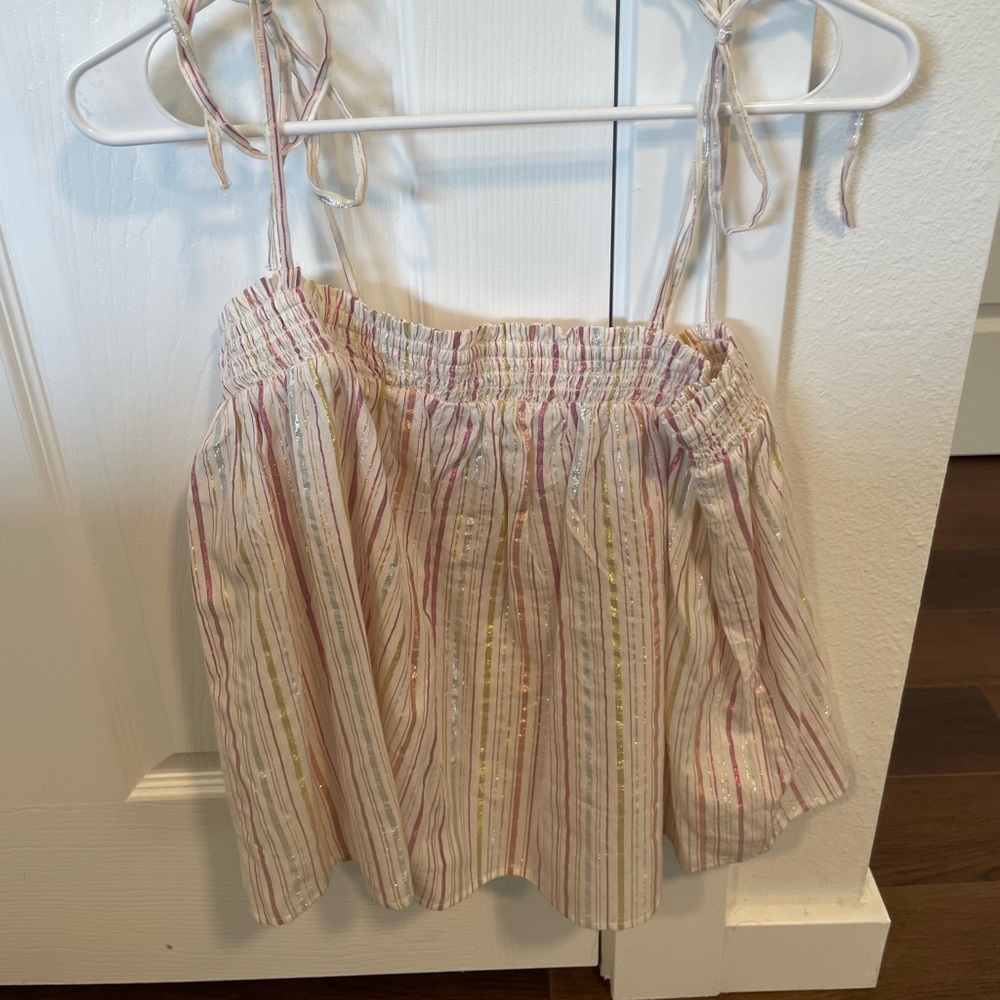 Metallic stripe Loft tank top